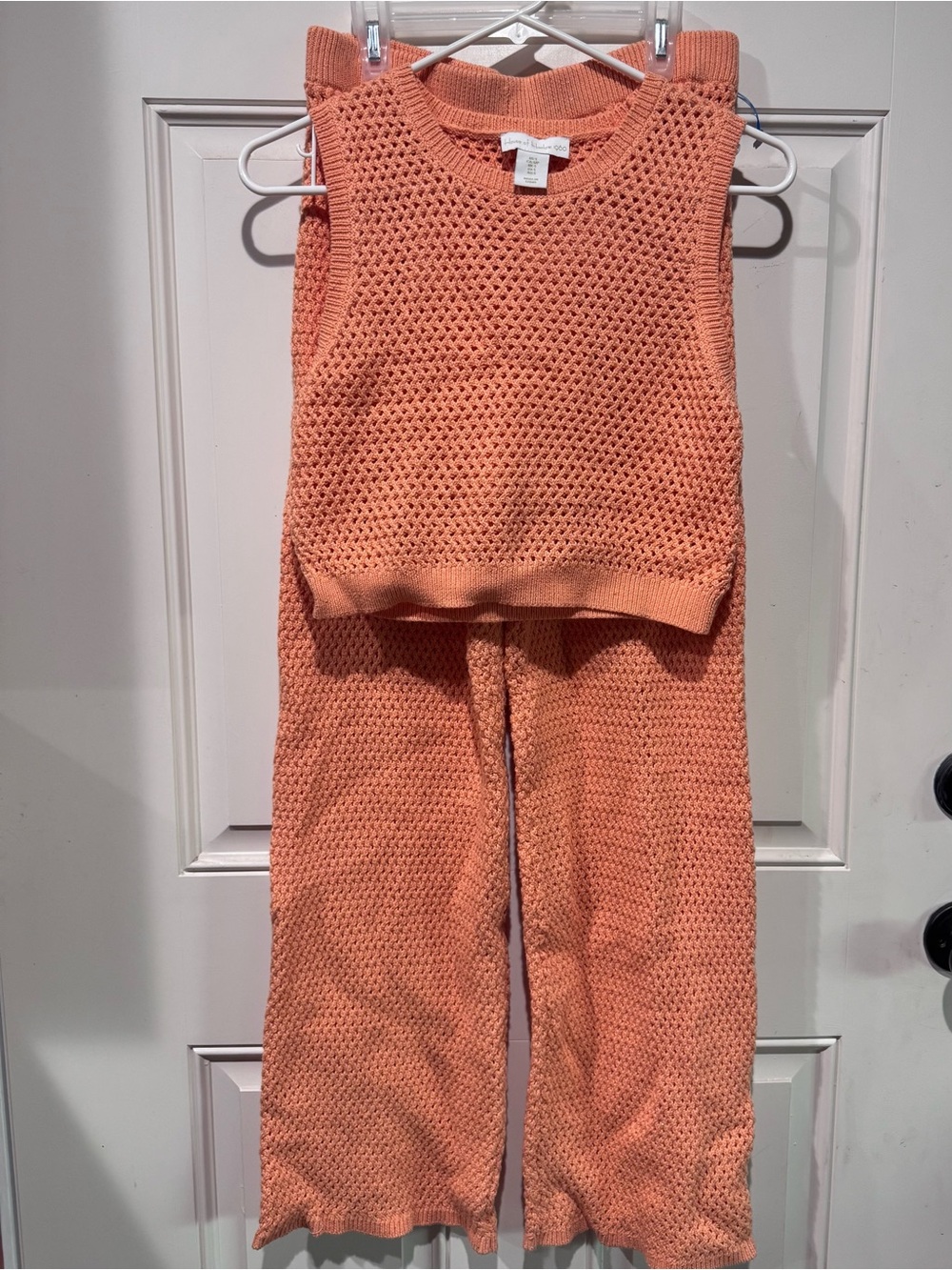House of Harlow 1960 Crochet Knit Two-Piece Set in orange